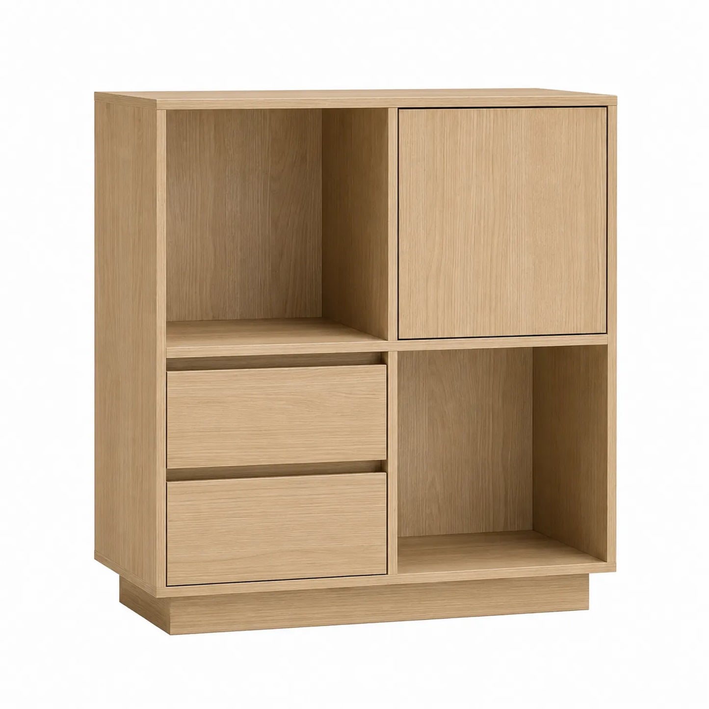 Kredens prostokątny do jadalni 90 x 40 x 100 cm z MDF i fornirem dębowym naturalny dąb