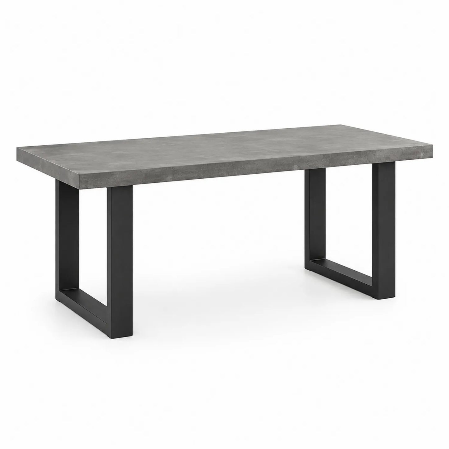 Stół do jadalni prostokątny około 160 cm x 80 cm x 75 cm blat spiek kwarcowy szary stelaż stal malowana proszkowo czarny
