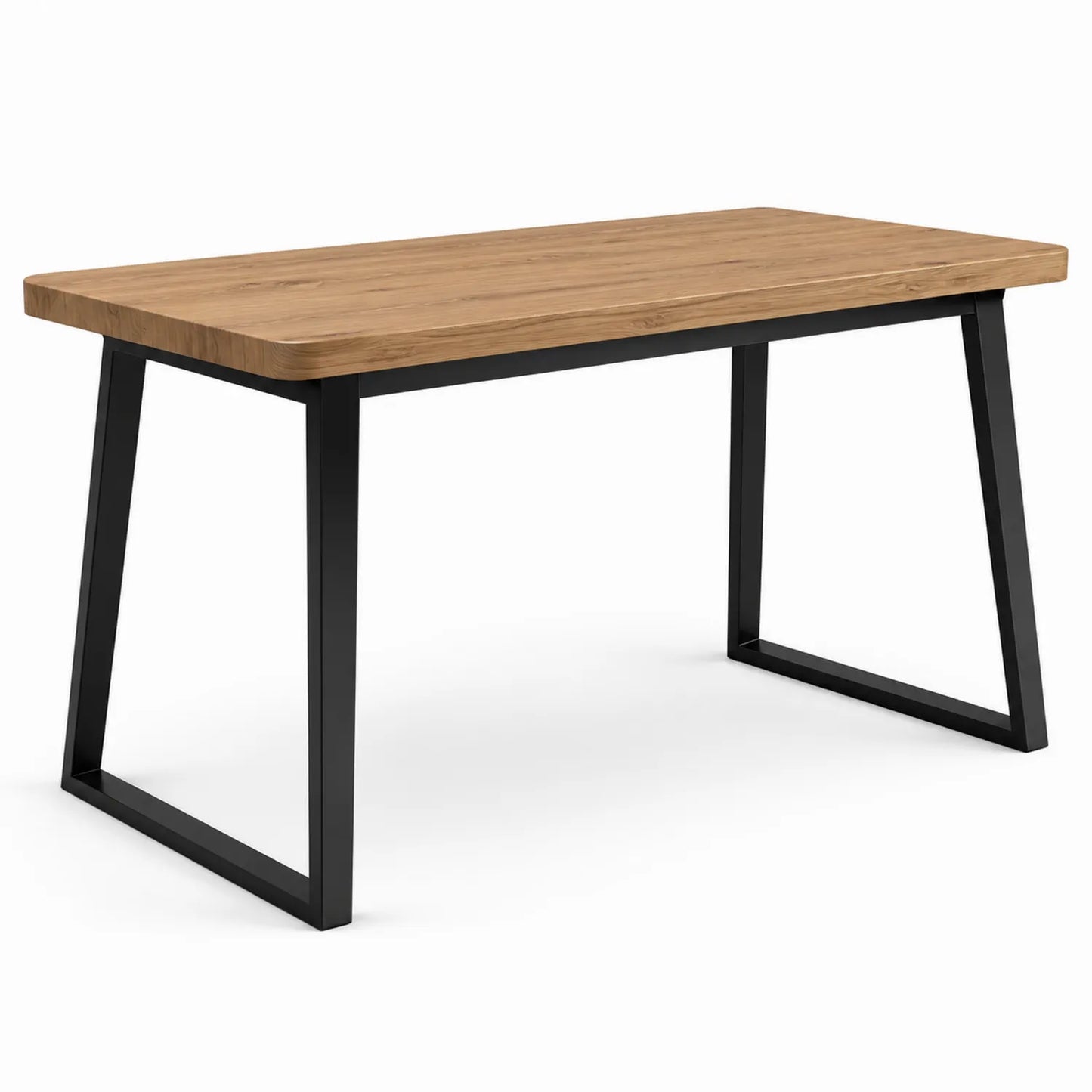 Stół prostokątny 120 x 60 x 75 cm z laminowanej płyty MDF dąb naturalny czarna stalowa rama